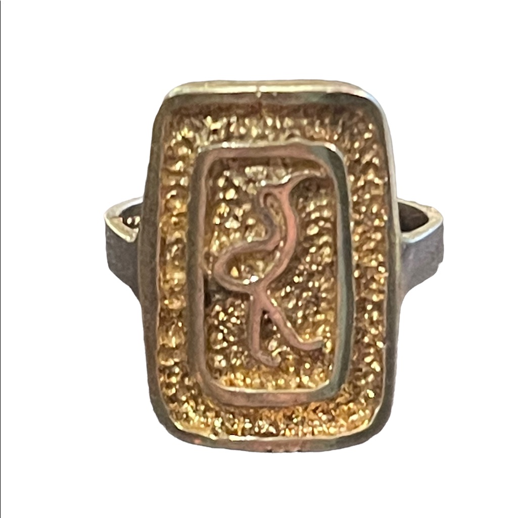 Vintage Sterling Silver 925 Egyptian Bird Heiroglyphic Symbol Ring Egypt
